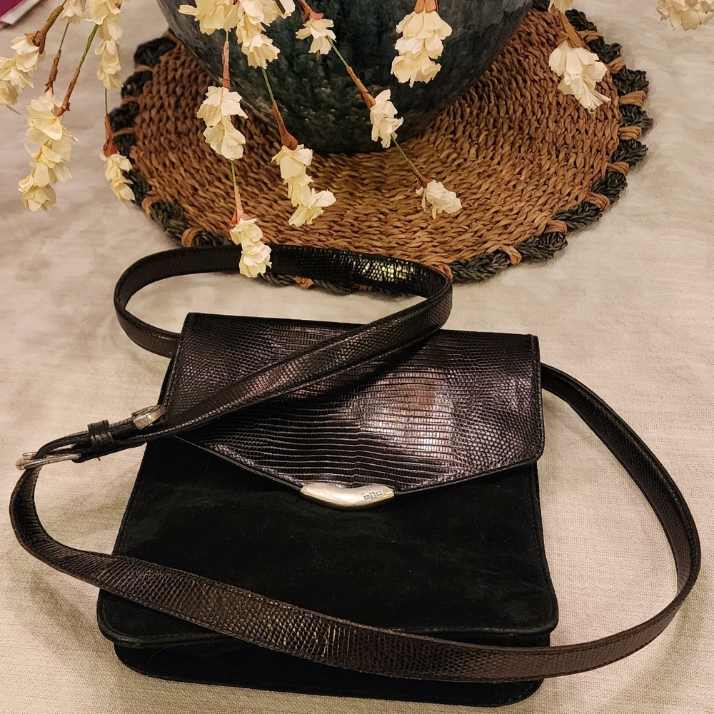 Ralph Lauren Genuine Suede/Leather Crossbody Bag